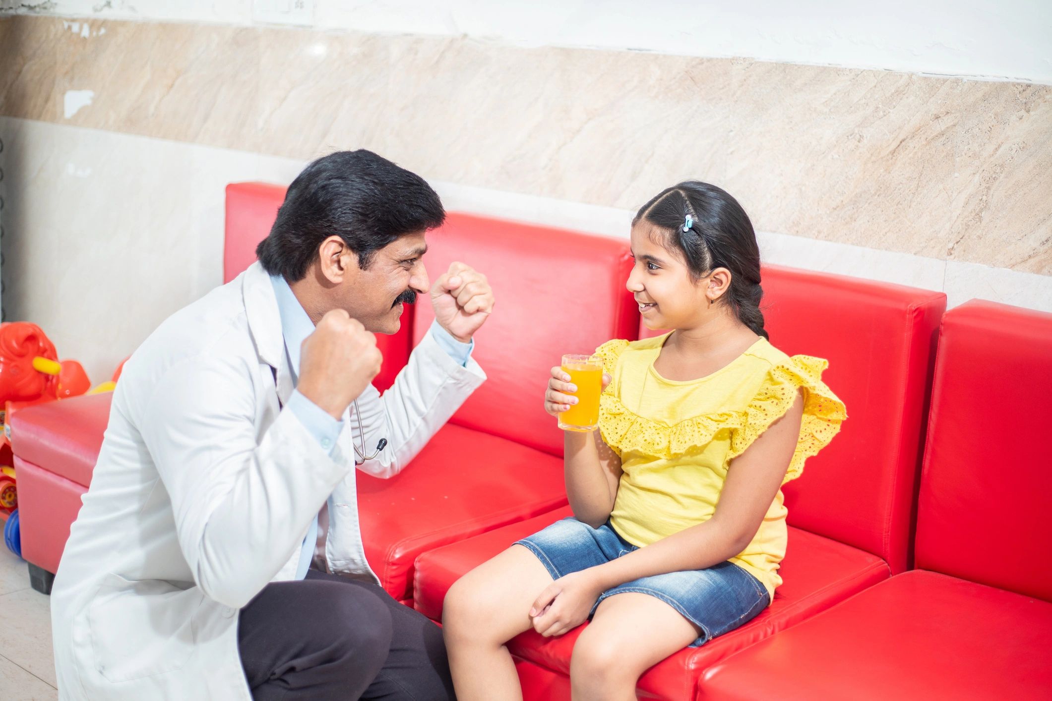 Child patient receiving calm and supportive care