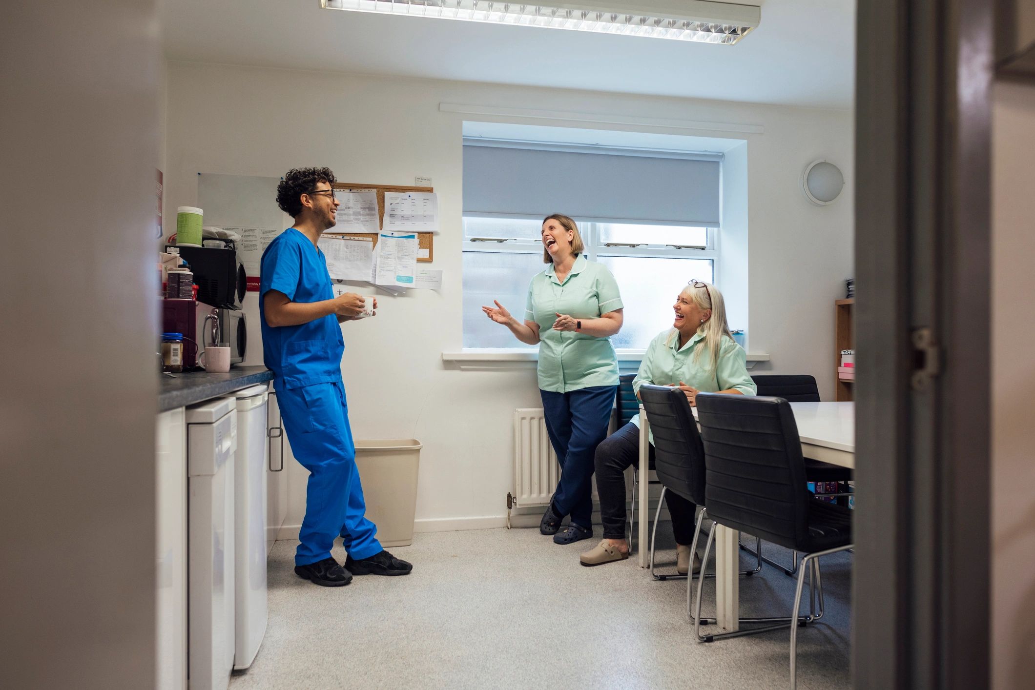 Dental professionals in a clinic setting